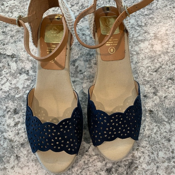 Sold New Kanna Blue Suede Platform Espadrilles. 8 - Picture 11 of 12